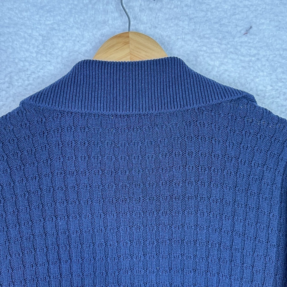 Hollister Y2K Easy Stitchy Polo Sweater Blue Cable Knit Cropped Oversized‎ - Picture 9 of 9